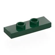 Plate Special 1 x 3 with 2 Studs with Groove and Inside Stud Holder (Jumper), Dark Green