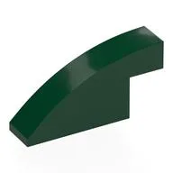 Brick Curved 1 x 4 x 1 2/3 No Studs, Dark Green