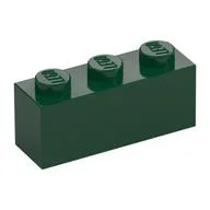 Brick 1 x 3, Dark Green