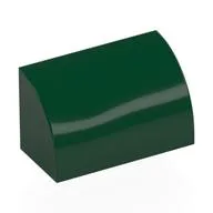 Brick Curved 1 x 2 x 1 No Studs, Dark Green