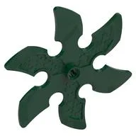Large Figure Weapon 6 Blade Ninja Star / Shuriken, Dark Green