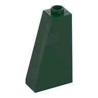 Brick Sloped 75° 2 x 1 x 3 with Hollow Stud, Dark Green
