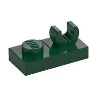 Plate Special 1 x 2, Top Clip [Open O], Dark Green