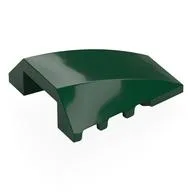Brick Wedged, Curved 4 x 4 No Top Studs, Dark Green