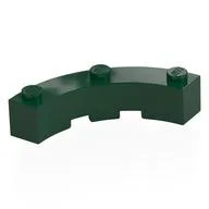 Brick Round Corner 4 x 4 Macaroni Wide with 3 Studs, Dark Green