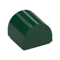 Brick Curved 1 x 1 x 2/3 Double Curved Top, No Studs, Dark Green
