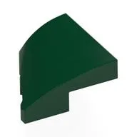 Brick Wedged, Curved 2 x 2 with Stud Notch Right, Dark Green