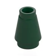Cone 1 x 1 [Top Groove], Dark Green