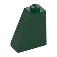 Brick Sloped 65° 2 x 1 x 2, Dark Green