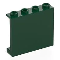 Panel 1 x 4 x 3 [Side Supports / Hollow Studs], Dark Green