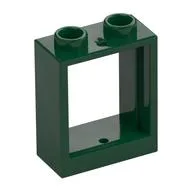 Window 1 x 2 x 2 Flat Front, Dark Green