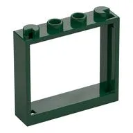 Window 1 x 4 x 3 without Shutter Tabs, Dark Green