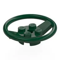 Steering Wheel with 4 Studs on Center, Dark Green
