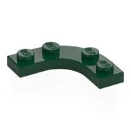 Plate Round Corner 3 x 3 with 2 x 2 Round Cutout, Dark Green