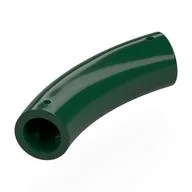 Brick Round 1 x 1 D. Tube with 45° Elbow and Axle Holes (Crossholes) at Each End, Dark Green