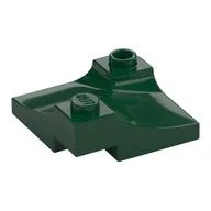 Brick Curved, Internal Double, 3 x 3 with 1/3 Inverted Cutout, Corner, Dark Green