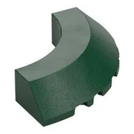 Brick Round Corner 5 x 5 x 1 Slope, Bottom Cut Outs, No Studs, Flat Top, Dark Green