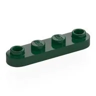 Plate Special 1 x 4 Rounded with 2 Open Studs, Dark Green