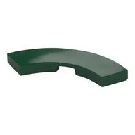 Tile 3 x 3 Curved, Macaroni, Dark Green