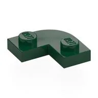 Plate Round Corner 2 x 2 with 1 x 1 Cutout, Dark Green