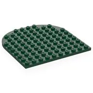 Plate 10 x 10 with Rounded End, Dark Green