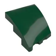 Brick Wedged, Curved 3 x 2 with Stud Notch Left, Dark Green