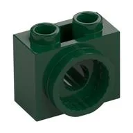 Brick Special 1 x 2 x 1 1/3 with Rotation Joint Socket, Dark Green