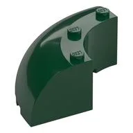 Brick Round Corner 6 x 6 x 2, Dark Green