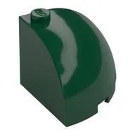 Brick Round Corner 3 x 3 x 2 Dome Top, Dark Green