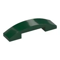 Brick Curved 4 x 1 Double, No Studs, Dark Green