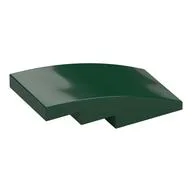 Brick Curved 4 x 2 No Studs, Dark Green