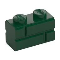 Brick Special 1 x 2 with Masonry Brick Profile, Dark Green