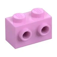 Brick Special 1 x 2 with 2 Studs on 1 Side, Bright Pink