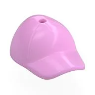 Hat / Cap Short Curved Bill with Seams and Hole on Top, Bright Pink