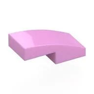 Brick Curved 2 x 1 No Studs [1/2 Bow], Bright Pink