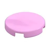 Tile Round 2 x 2 with Bottom Stud Holder, Bright Pink