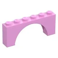 Brick Arch 1 x 6 x 2 - Thin Top without Reinforced Underside [New Version], Bright Pink