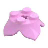 Plant, Leaves, Round 2 x 2 x 2/3 with + Axle Hole and 4 Leaf Extensions, Bright Pink