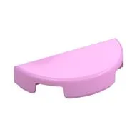 Tile Round 1 x 2 Half Circle, Bright Pink