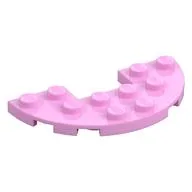 Plate Round Half 3 x 6 with 1 x 2 Cutout, Bright Pink