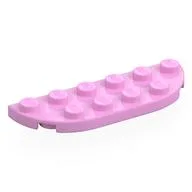 Plate Round Corners 2 x 6 Double, Bright Pink