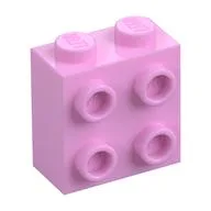 Brick Special 1 x 2 x 1 2/3 with 4 Studs on 1 Side, Bright Pink
