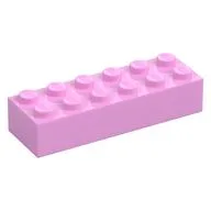 Brick 2 x 6, Bright Pink