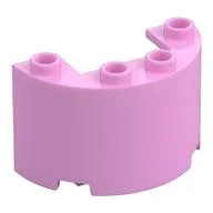 Cylinder Half 2 x 4 x 2 with 1 x 2 Cutout, Bright Pink