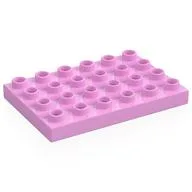 Duplo Plate 4 x 6, Bright Pink
