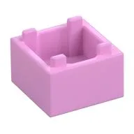 Container Box 2 x 2 x 1 Reinforced Bottom, Bright Pink