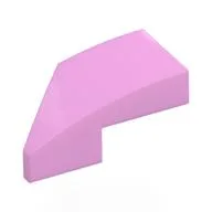 Brick Wedged, Curved 2 x 1 with Stud Notch Right, Bright Pink
