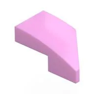 Brick Wedged, Curved 2 x 1 with Stud Notch Left, Bright Pink