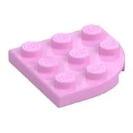 Plate Round Corner 3 x 3, Bright Pink