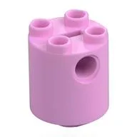 Brick Round 2 x 2 x 2 Robot Body, Axle Holder '+' Orientation, Bright Pink